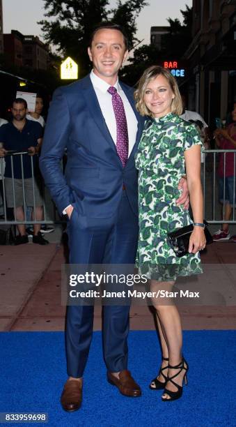 Peter Serafinowicz and Sarah Alexander are seen on August 15, 2017 in New York City.