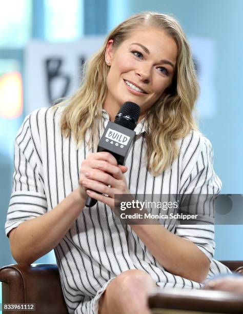 Actress and singer LeAnn Rimes discusses her role in the film "Logan Lucky" at Build Studio on August 17, 2017 in New York City.