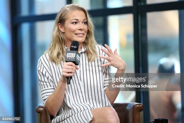 Actress and singer LeAnn Rimes discusses her role in the film "Logan Lucky" at Build Studio on August 17, 2017 in New York City.