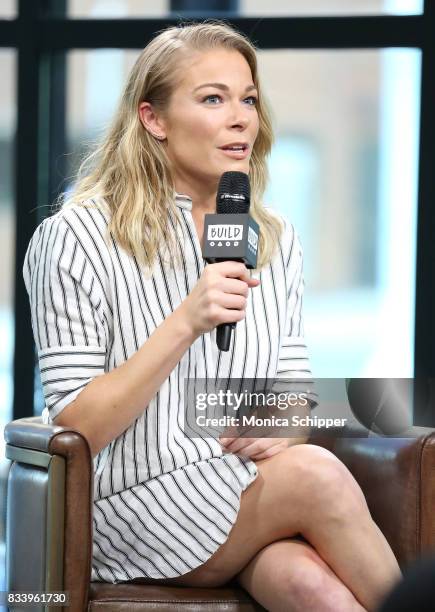 Actress and singer LeAnn Rimes discusses her role in the film "Logan Lucky" at Build Studio on August 17, 2017 in New York City.