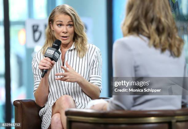 Actress and singer LeAnn Rimes discusses her role in the film "Logan Lucky" at Build Studio on August 17, 2017 in New York City.