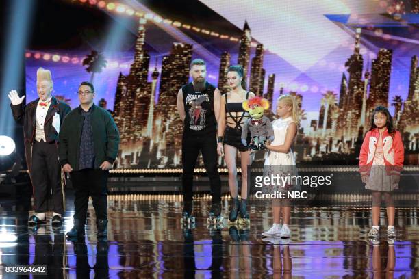 Live Results 1" Episode 1214 -- Pictured: Bello Nock, Christian Guardino, Billy & Emily England, Darci Lynne, Angelica Hale --