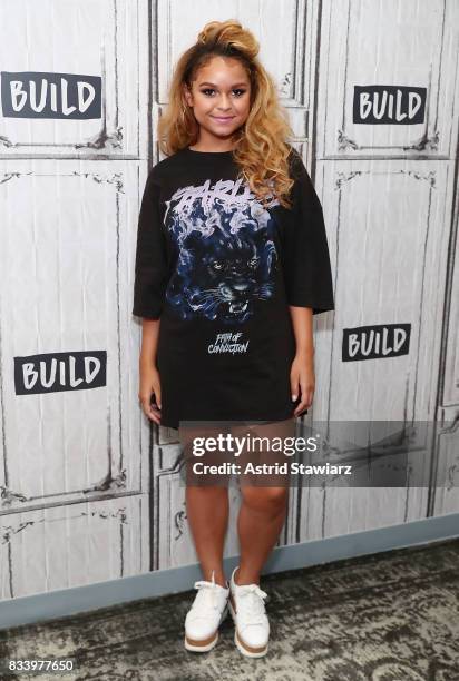 Singer Rachel Crow discusses her upcoming projects at Build Studio on August 17, 2017 in New York City.