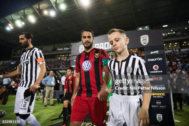 Brwa Nouri of Oestersunds FK during the UEFA Europa League Qualifying Play-Offs round first leg match between PAOK Saloniki and Oestersunds FK at...