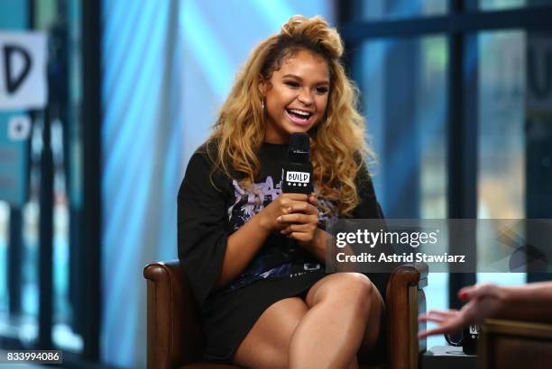 Singer Rachel Crow discusses her upcoming projects at Build Studio on August 17, 2017 in New York City.