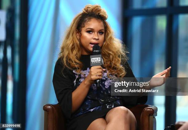 Singer Rachel Crow discusses her upcoming projects at Build Studio on August 17, 2017 in New York City.