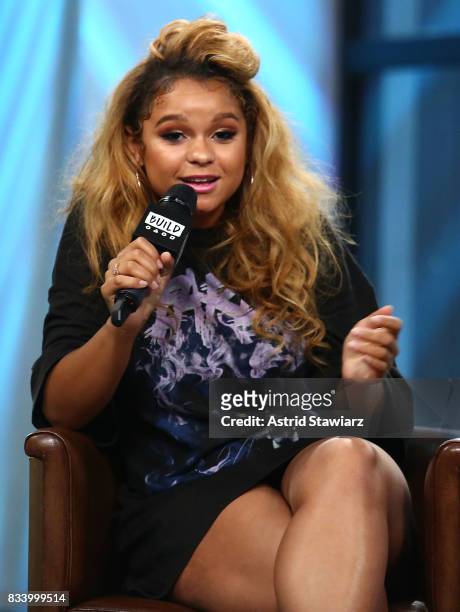 Singer Rachel Crow discusses her upcoming projects at Build Studio on August 17, 2017 in New York City.