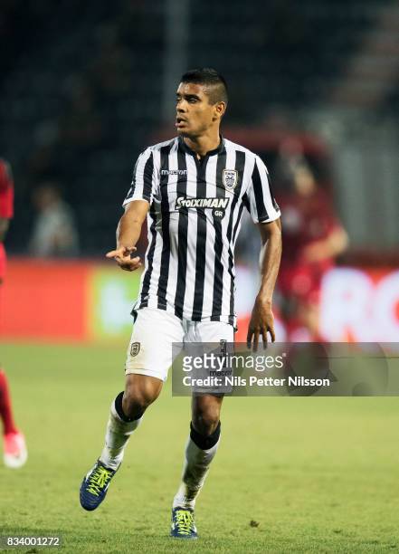 Léo Matos of PAOK Saloniki FC during the UEFA Europa League Qualifying Play-Offs round first leg match between PAOK Saloniki and Oestersunds FK at...