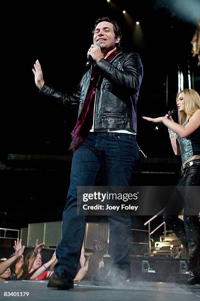 Michael Johns performs during the American Idols Live! Tour 2008 at the Conseco Fieldhouse on July 22, 2008 in Indianapolis.