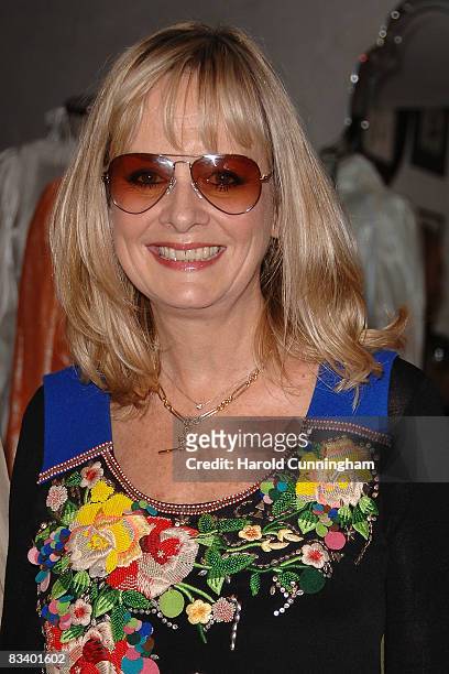 Model Twiggy Lawson attends the "Bill Gibb: Fashion and Fantasy" book launch at the Fashion & Textile Museum on October 23, 2008 in London, England.