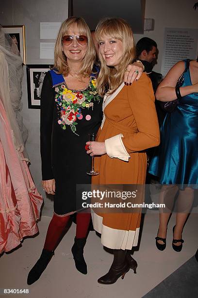 Model Twiggy Lawson and her daughter Carly Lawson attend the "Bill Gibb: Fashion and Fantasy" book launch at the Fashion & Textile Museum on October...