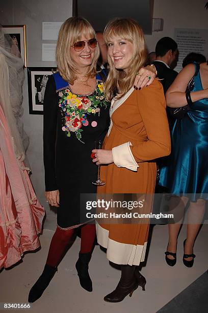 Model Twiggy Lawson and her daughter Carly Lawson attend the "Bill Gibb: Fashion and Fantasy" book launch at the Fashion & Textile Museum on October...