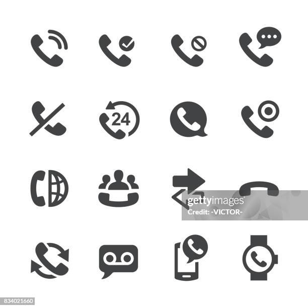 telephone call icons - acme series - shaking hangs stock illustrations