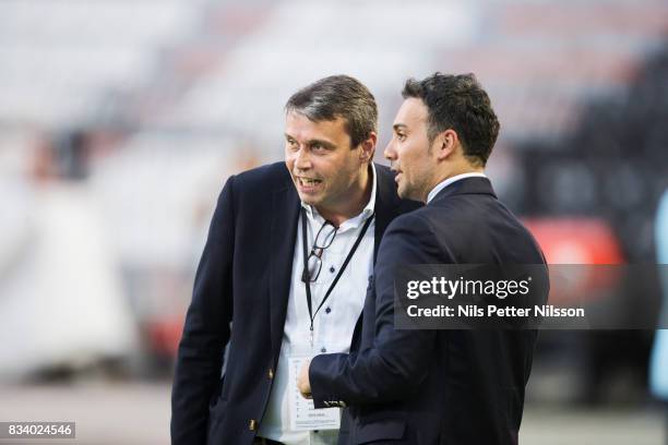 Daniel Kindberg chairman of Oestersunds FK during the UEFA Europa League Qualifying Play-Offs round first leg match between PAOK Saloniki and...