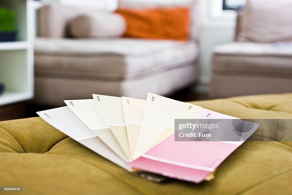 Color Sample Cards on Ottoman