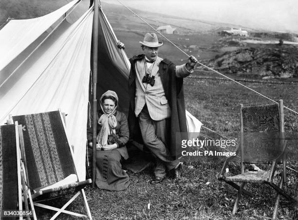 Margaret and David Lloyd George at the base of Moel Hebog, north Wales.