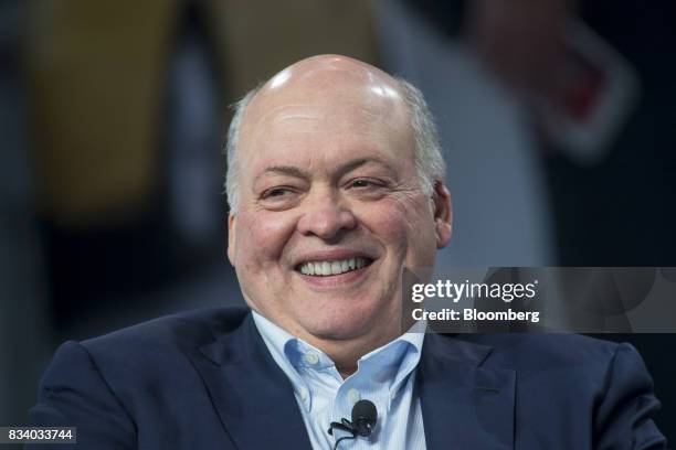 Jim Hackett, president and chief executive officer of Ford Motor Co., smiles during the Ford Motor Co. City Of Tomorrow Symposium in San Francisco,...