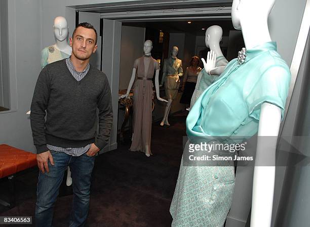 Designer Richard Nicoll attend his Trunk Show Spring Summer 2009 collection at the Liberty store on October 23, 2008 in London, England.
