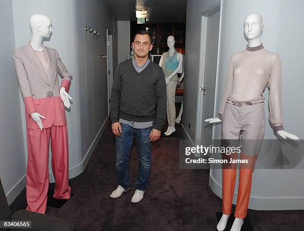 Designer Richard Nicoll attend his Trunk Show Spring Summer 2009 collection at the Liberty store on October 23, 2008 in London, England.