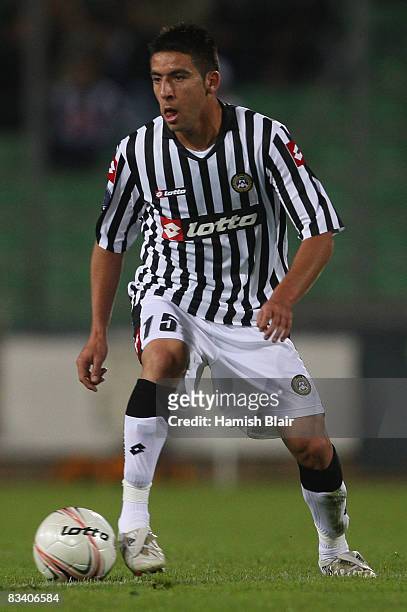 Mauricio Isla of Udinese in action during the UEFA Cup Group D match between Udinese and Tottenham Hotspur at the Stadio Friuli on October 23, 2008...