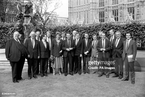 The seventeen Liberal MPs elected outside the House of Commons. From the left, Cyril Smith, Sir Russell Johnston, Alex Carlile, Alan Beith, Paddy...
