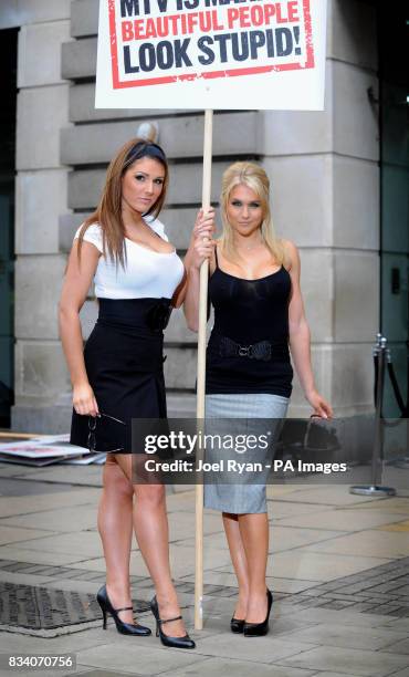 Glamour model Lucy Pinder and FHM High Street Honey winner Kayleigh Pearson attend a photocall to promote MTV One's launch of their new show...