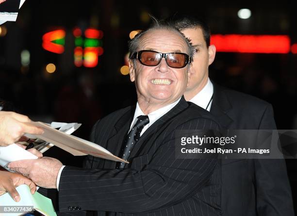 Jack Nicholson arrives for the UK Premiere of The Bucket List at the Vue West End , London