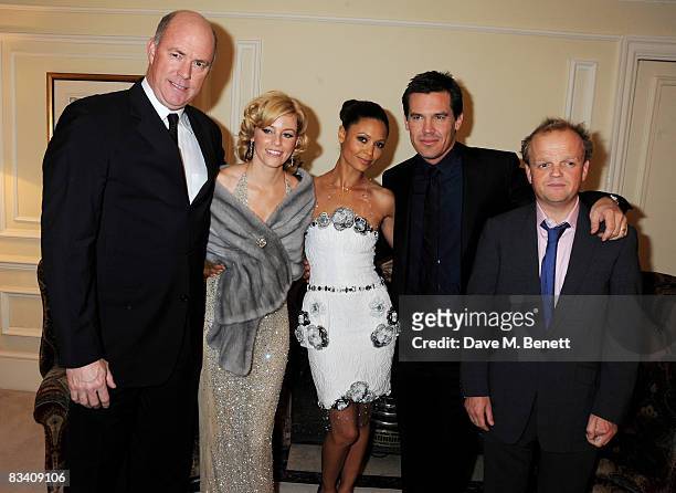 Michael Gaston, Elizabeth Banks, Thandie Newton, Josh Brolin and Toby Jones attend the party ahead of The Times Gala Screening of 'W.' during the BFI...