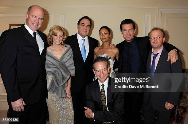 Michael Gaston, Elizabeth Banks, Oliver Stone, Bill Block, Thandie Newton, Josh Brolin and Toby Jones attend the party ahead of The Times Gala...