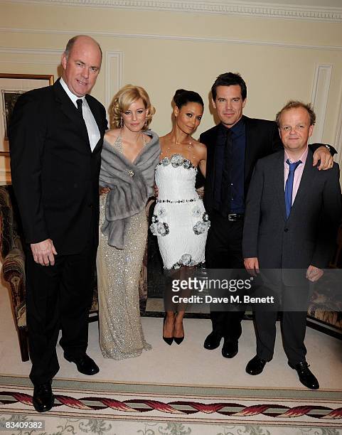 Michael Gaston, Elizabeth Banks, Thandie Newton, Josh Brolin and Toby Jones attend the pre party ahead of The Times Gala Screening of 'W.' during the...