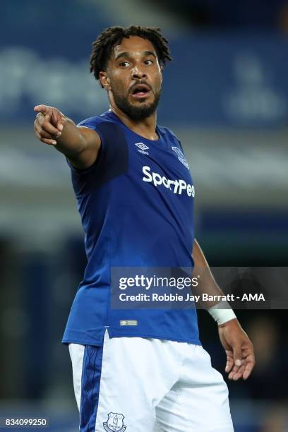 Ashley Williams of Everton during the UEFA Europa League Qualifying Play-Offs round first leg match between Everton FC and Hajduk Split at Goodison...