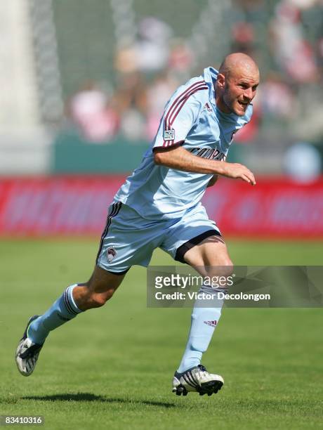 Conor Casey of the Colorado Rapids pursues the ball in the first half of their MLS match against CD Chivas USA at The Home Depot Center on October...