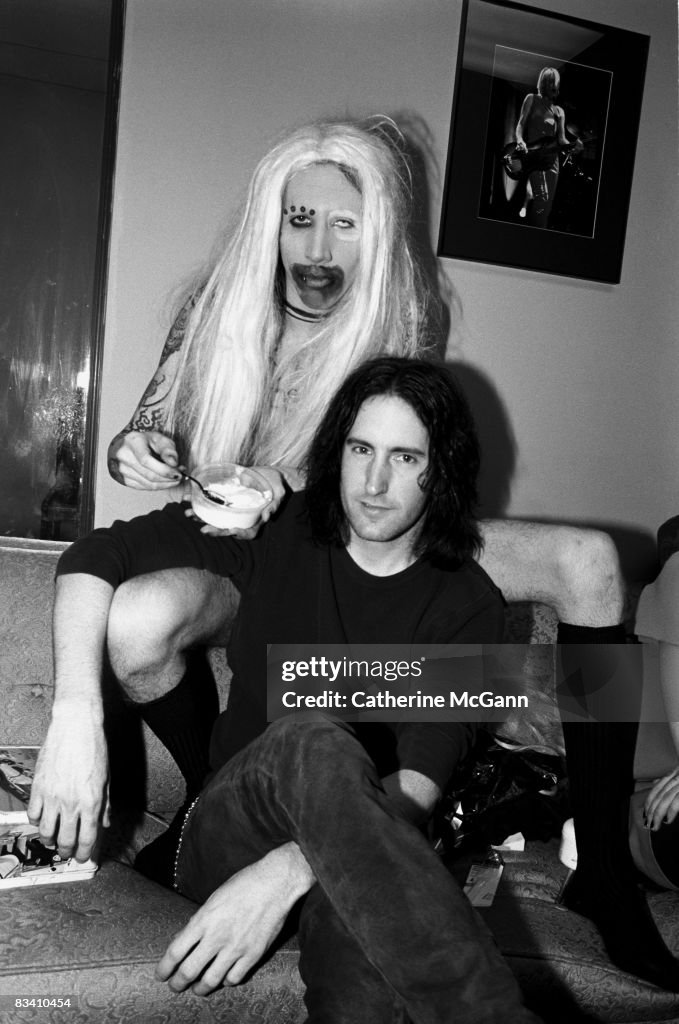 Marilyn Manson And Trent Reznor Backstage At The Jon Stewart Show