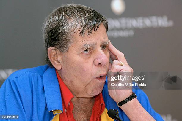 King Of Comedy" Jerry Lewis attends a press conference launching his Australian tour at the InterContinental Hotel on October 24, 2008 in Sydney,...