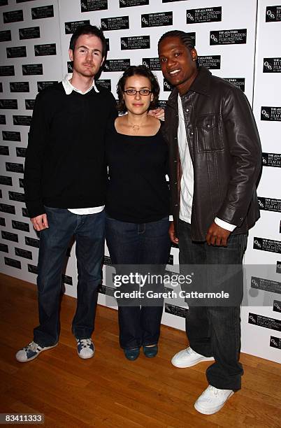 Ryan Fleck, Anna Boden and Algenis Perez Soto arrive at the International Premiere of 'Sugar' during the BFI 52nd London Film Festival, at the Odeon...