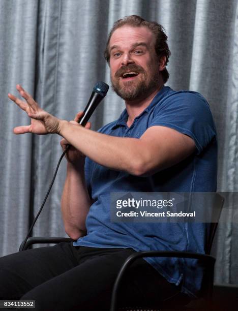 Actor David Harbour attends SAG-AFTRA Foundation Conversations with "Stranger Things" at SAG-AFTRA Foundation Screening Room on August 17, 2017 in...