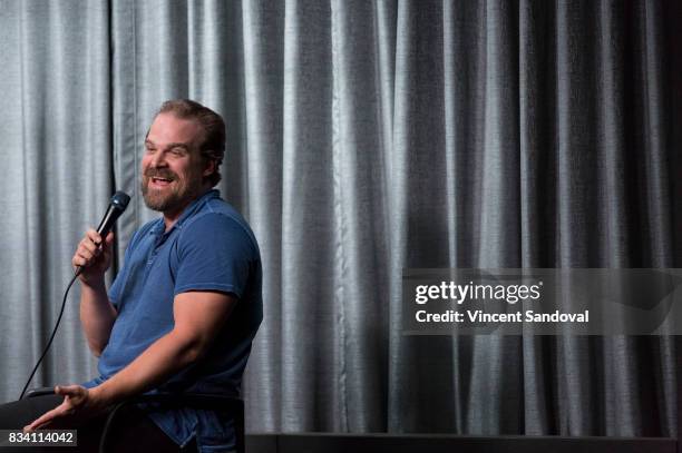 Actor David Harbour attends SAG-AFTRA Foundation Conversations with "Stranger Things" at SAG-AFTRA Foundation Screening Room on August 17, 2017 in...