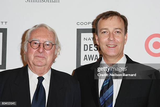 Secretary of the Smithsonian Institution G.Wayne Clough and Museum Director Paul Warwick Thompson attend the 2008 National Design Awards gala at...