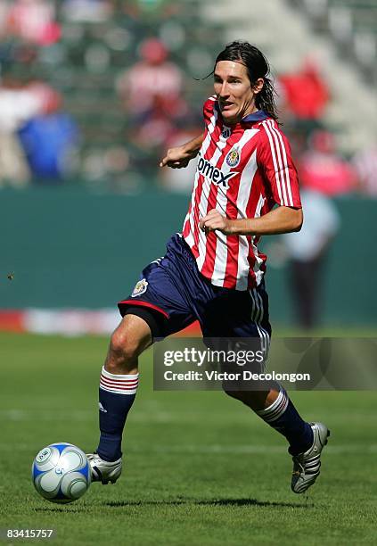 Sacha Kljestan of CD Chivas USA paces the ball on the attack in the second half during their MLS match against the Colorado Rapids at The Home Depot...