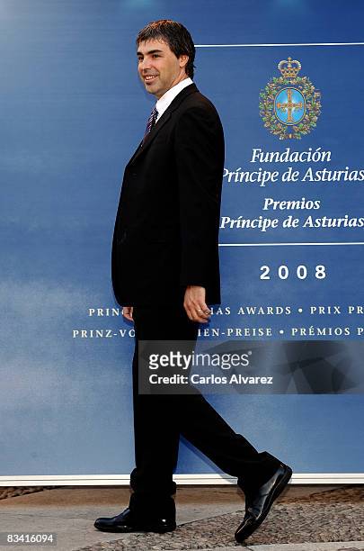 Larry Page, Founder of Google arrives at the Reconquista Hotel on October 24, 2008 in Oviedo, Spain.