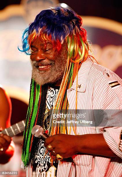 George Clinton performs during the 2008 CMJ Music Marathon at B.B. King's on October 23, 2008 in New York City.