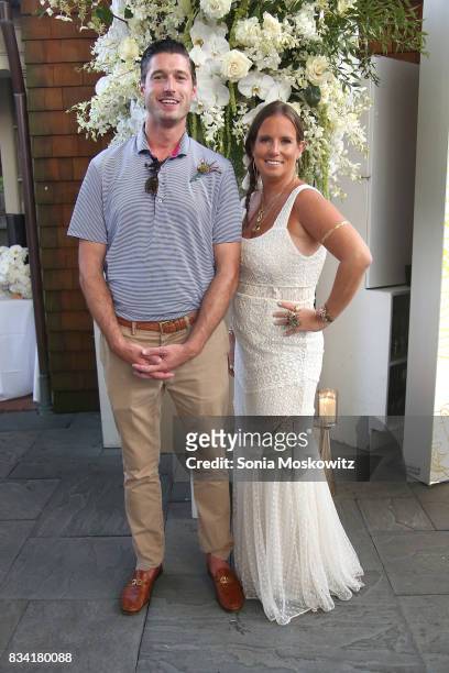 Brendan Hansbury and Bronwen Smith attend the B Floral Cocktail Hour at the Southampton Social Club on August 17, 2017 in Southampton, New York.