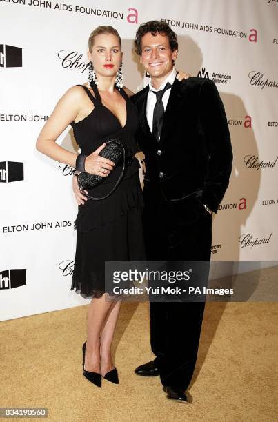 Ioan Gruffudd and Alice Evans arrive for the 16th Annual Sir Elton John AIDS Foundation Oscar Party at the Pacific Design Centre in Los Angeles.
