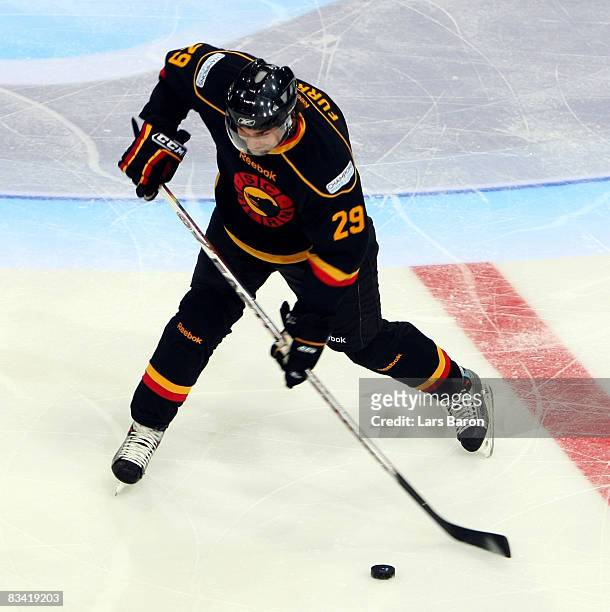 Philippe Furrer of Bern in action during the IIHF Champions Hockey League match between SC Bern and Espoo Blues at the PostFinance Arena on October...