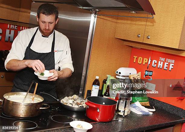 Top Chef" season four chef Andrew D'Ambrosi at Bravo's "Top Chef" interactive cooking show at Union Square on October 24, 2008 in New York City.