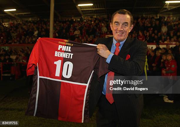 Phil Bennett who captained the Scarlets pictured at the final match at Stradey Park during the EDF Energy Cup match between Scarlets and Bristol at...