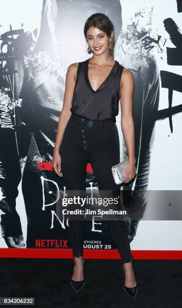 Model Taylor Hill attends the "Death Note" New York premiere at AMC Loews Lincoln Square 13 theater on August 17, 2017 in New York City.