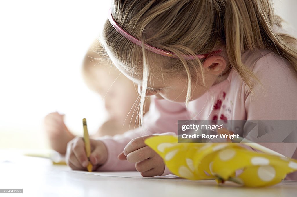 Two Girls Drawing