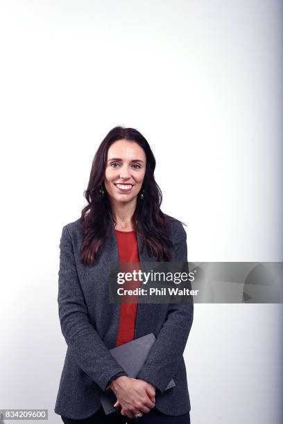 New Zealand Labour Party leader Jacinda Ardern poses for a portrait at her Mt Albert electorate office on August 18, 2017 in Auckland, New Zealand.