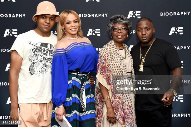 Wallace, Faith Evans, Voletta Wallace and Lil' Cease attend the screening of A&E "Biography Presents: Biggie: The Life Of Notorious B.I.G" at DGA...